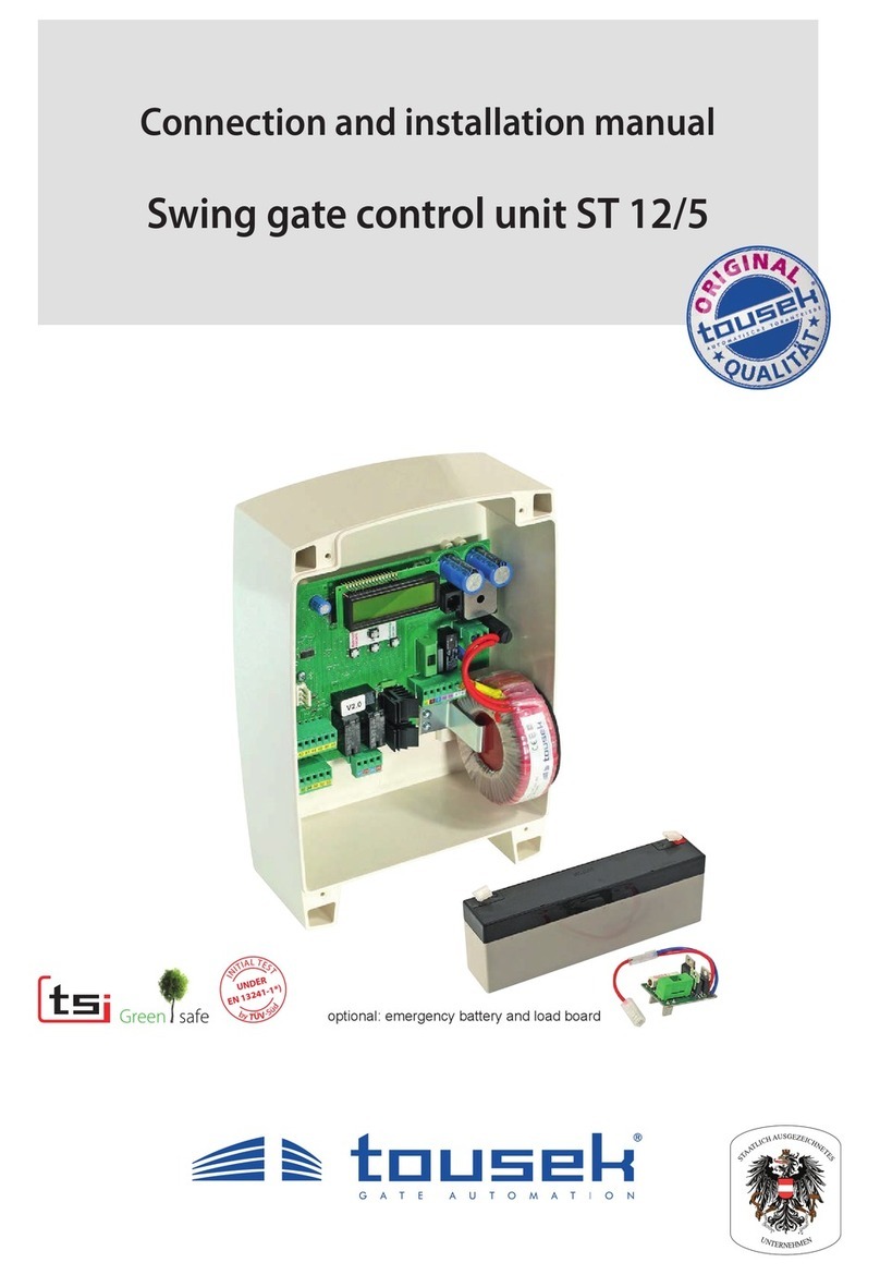tousek ST 12/5 Connection and installation manual tousek ST 12/5 Connection and installation manual