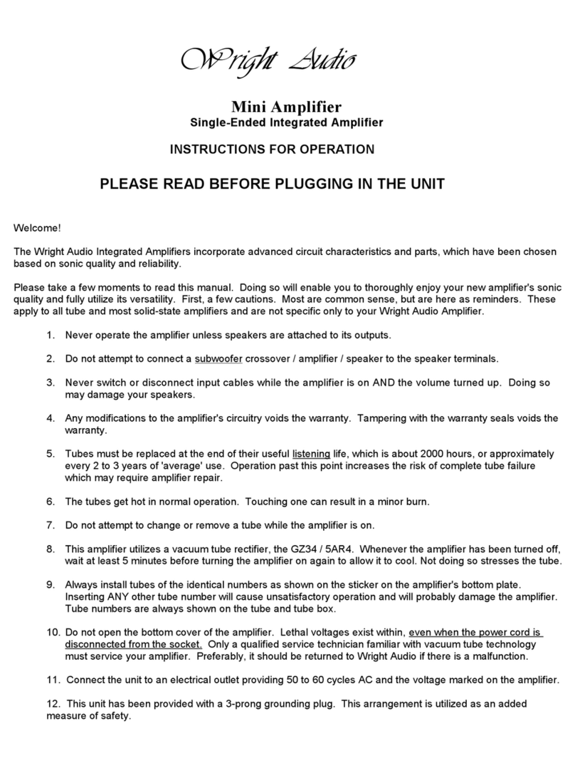 Wright Audio Mini Amplifier Operation and maintenance manual