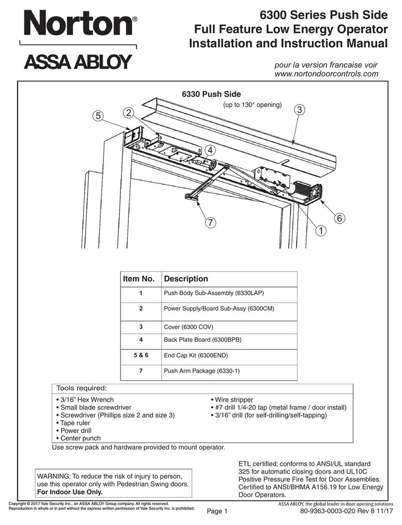 Assa Abloy Norton 6300 Series Quick guide Assa Abloy Norton 6300 Series Quick guide