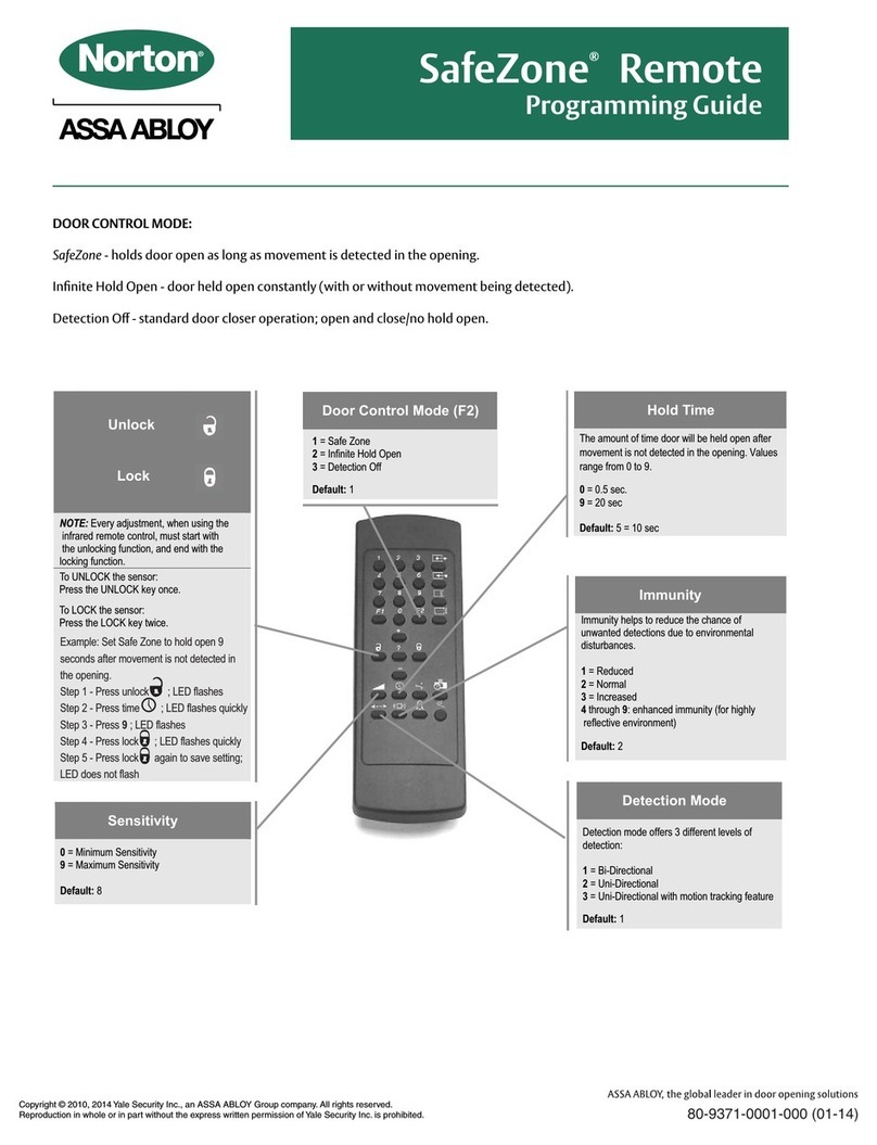Assa Abloy SafeZone Remote Operating instructions
