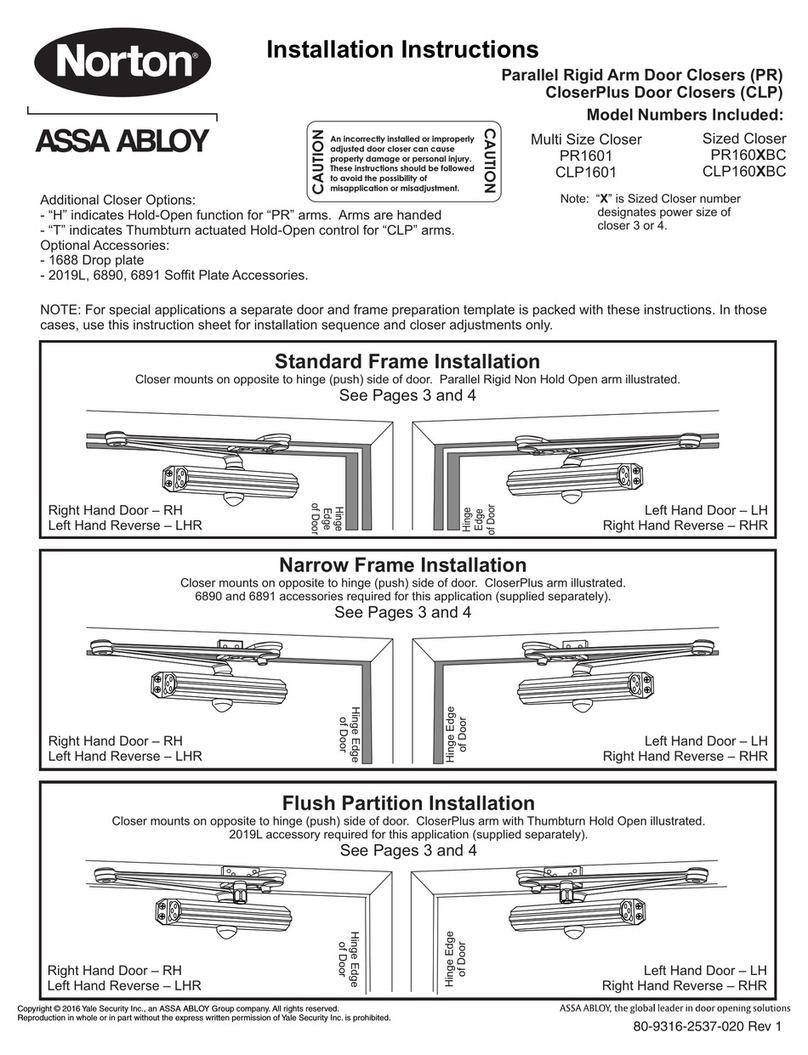 Assa Abloy Norton PR1601 User manual Assa Abloy Norton PR1601 User manual