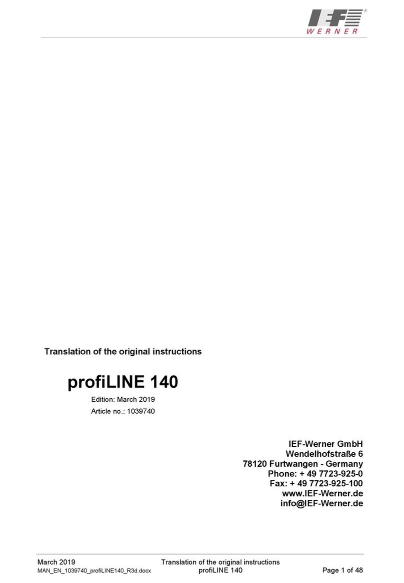 IEF Werner profiLINE 140 Translation of the original instructions IEF Werner profiLINE 140 Translation of the original instructions