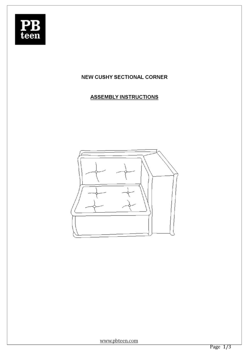 PB TEEN NEW CUSHY SECTIONAL CORNER Assembly instructions PB TEEN NEW CUSHY SECTIONAL CORNER Assembly instructions
