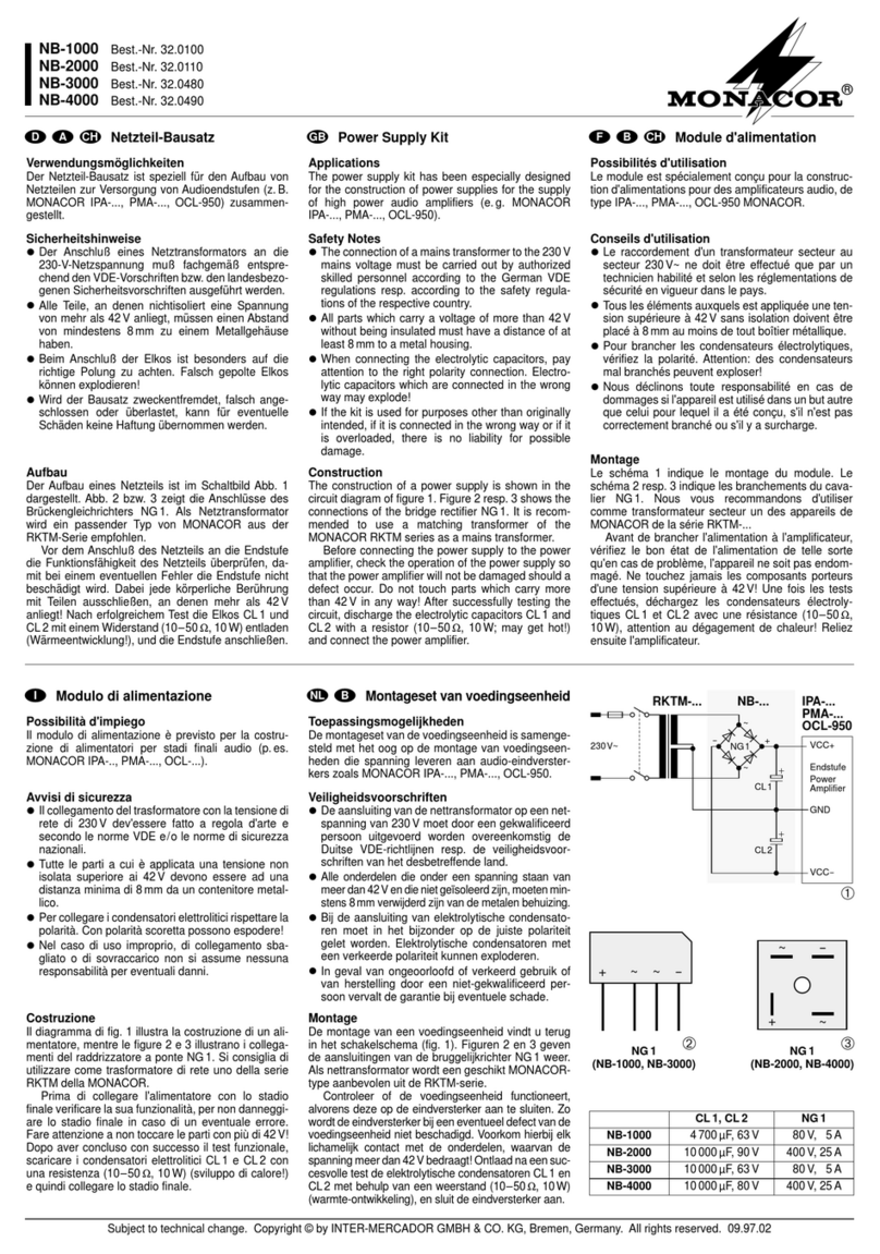 Monacor NB-1000 User manual