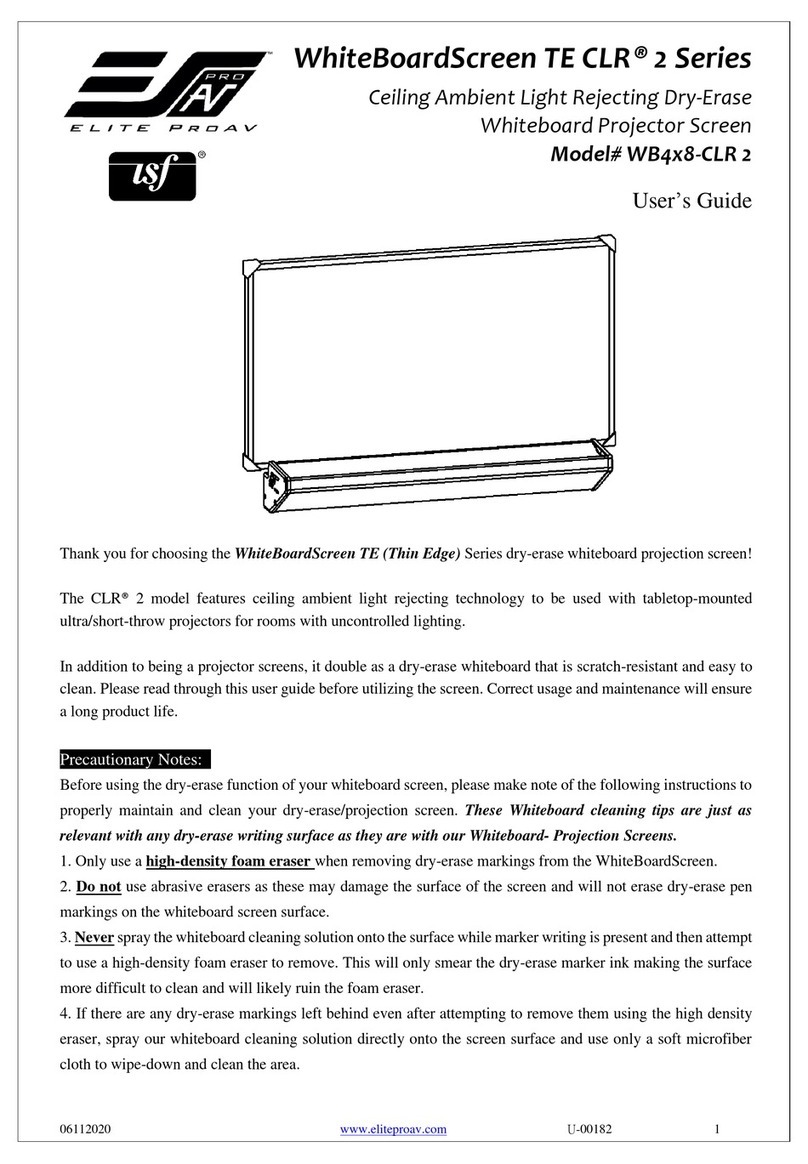 EliteProAV WhiteBoardScreen TE CLR 2 Series user guide
