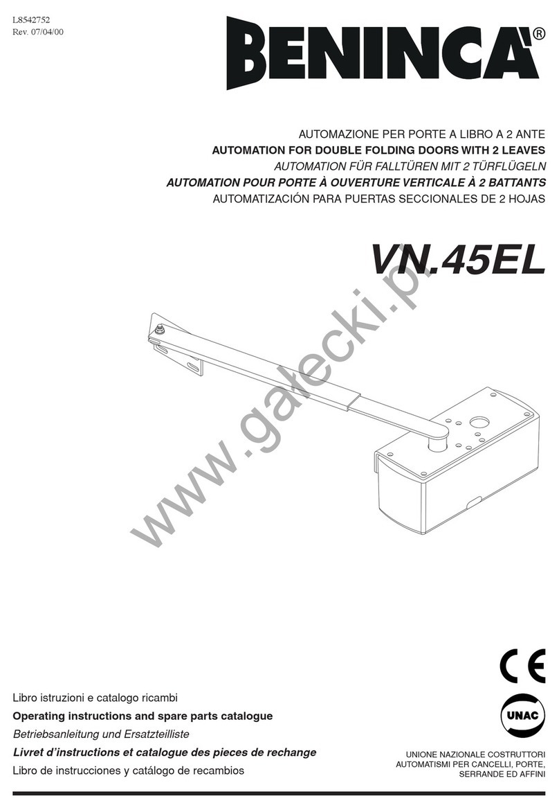 Beninca VN.45EL Installer manual