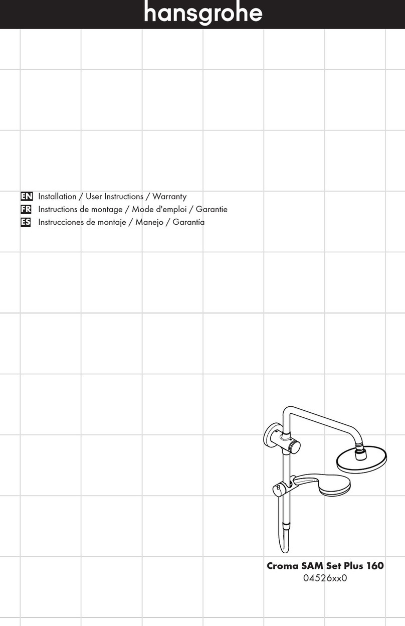 Hans Grohe Croma SAM Set Plus 160 04526 0 Series Installation/User Instructions/Warranty Hans Grohe Croma SAM Set Plus 160 04526 0 Series Installation/User Instructions/Warranty
