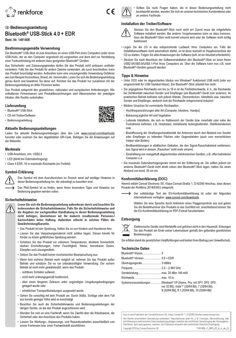 Renkforce 1491408 operating instructions Renkforce 1491408 operating instructions
