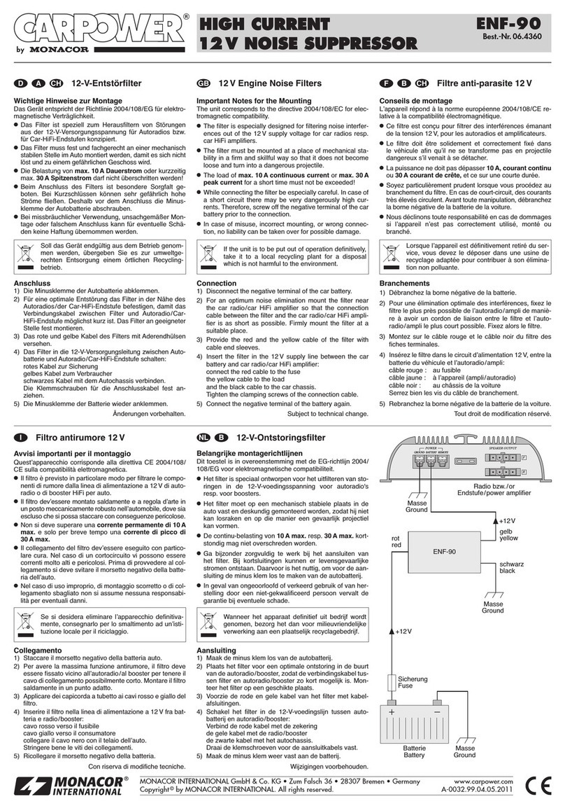 Monacor CARPOWER ENF-90 User manual
