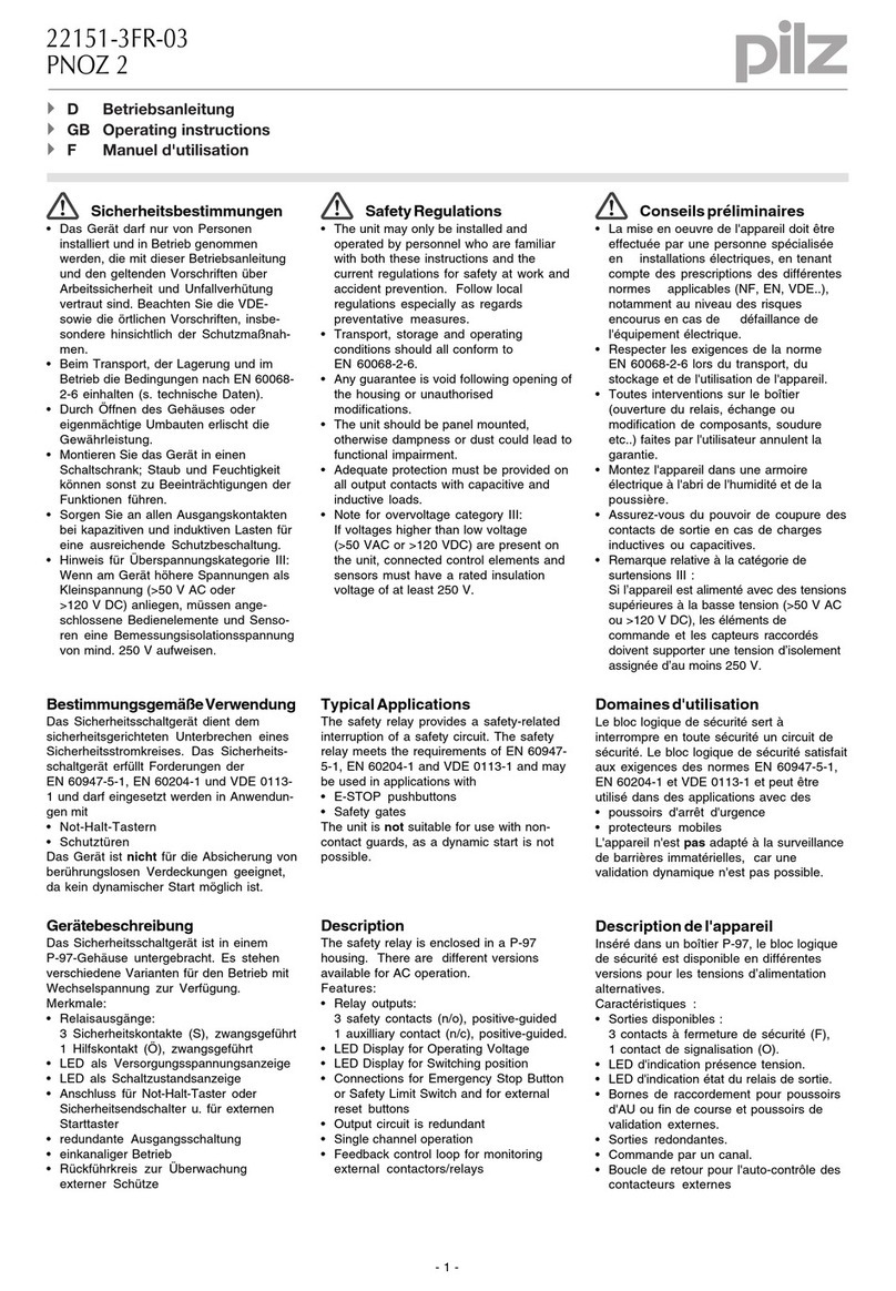 Pilz PNOZ 2 22151-3FR-03 operating instructions