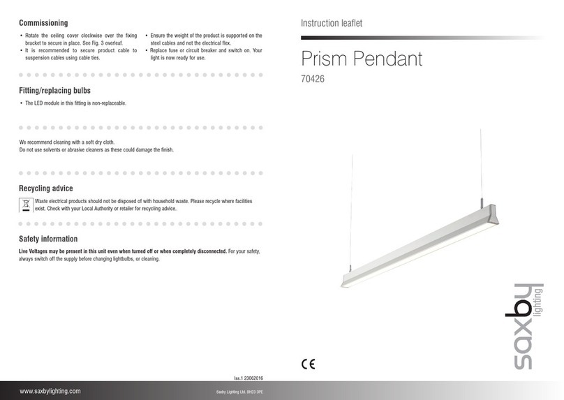 Saxby Lighting Prism Pendant Instruction leaflet