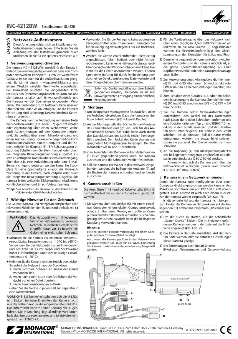 Monacor INC-4212BW User manual
