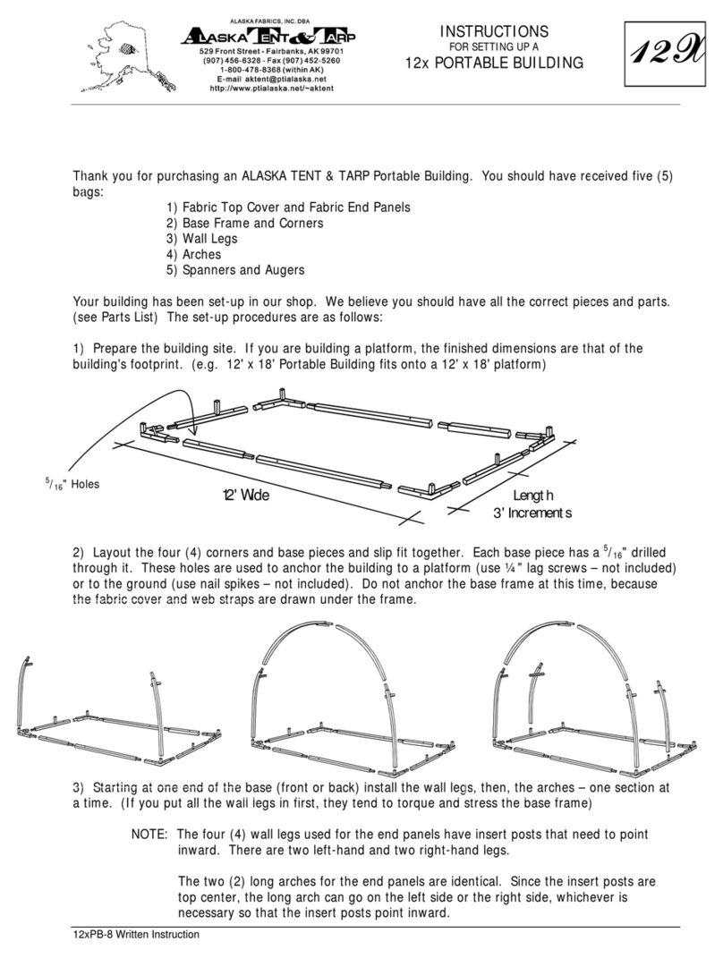 Alaska Tent & Tarp 12x PORTABLE BUILDING instructions