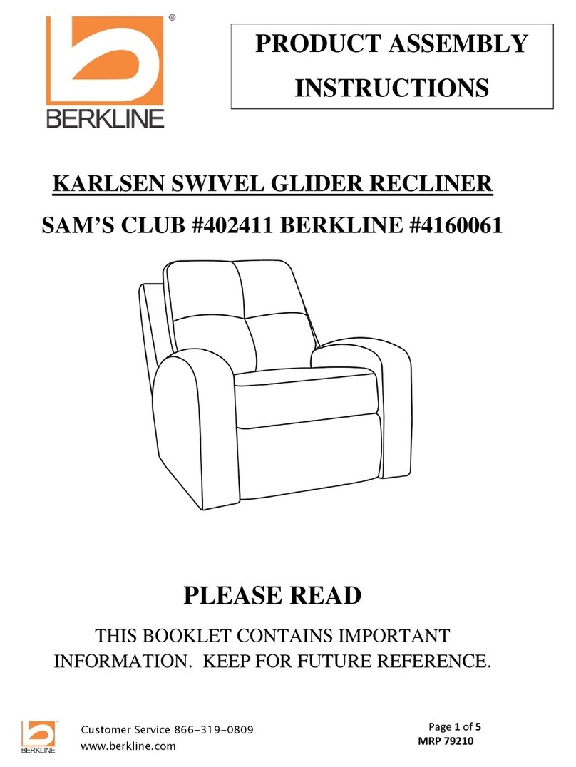 Berkline Sam's Club 402411 Product assembly instructions Berkline Sam's Club 402411 Product assembly instructions