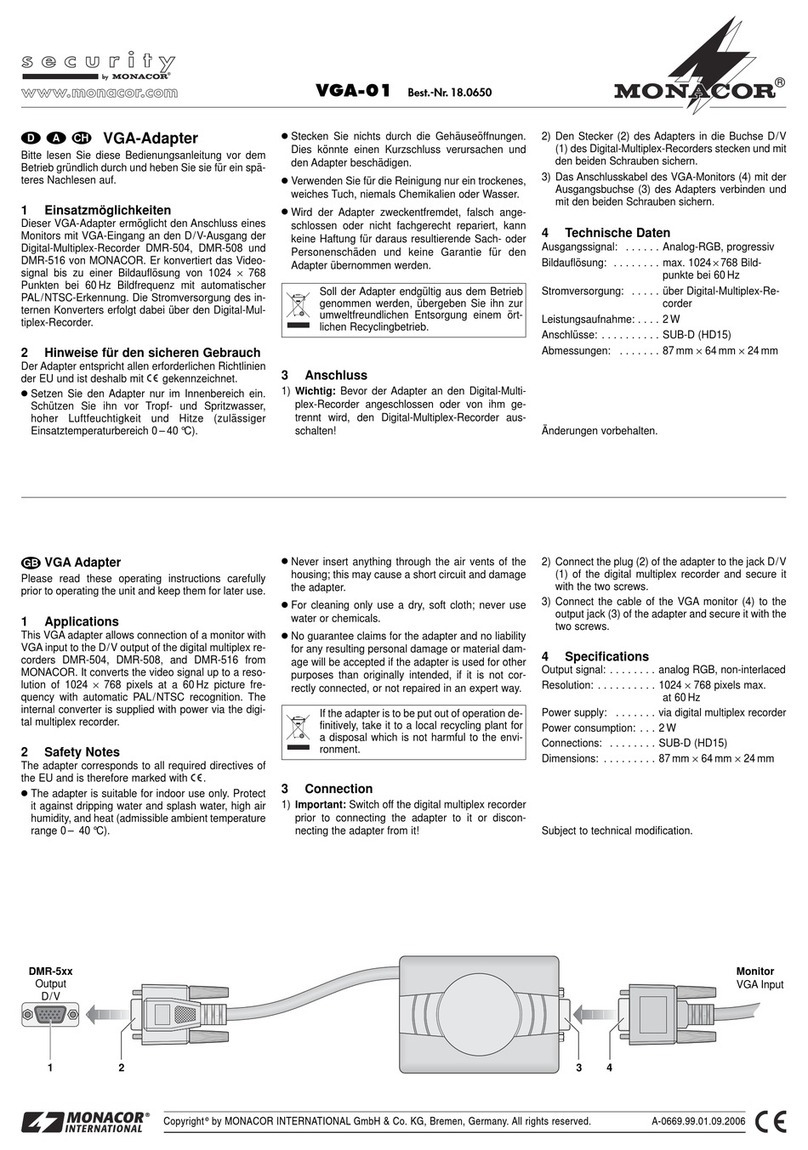 Monacor VGA-01 manual