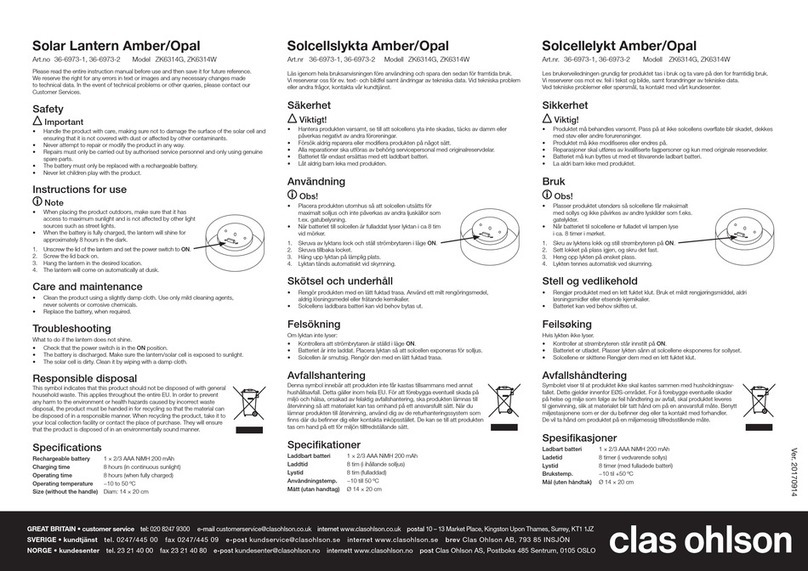 Clas Ohlson ZK6314G quick start guide Clas Ohlson ZK6314G quick start guide