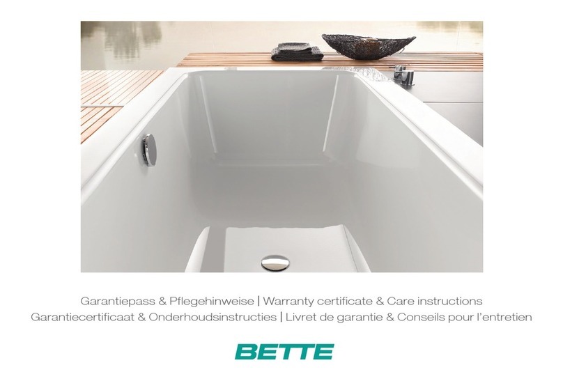 BETTE GLAZE Warranty certificate & Care instructions BETTE GLAZE Warranty certificate & Care instructions