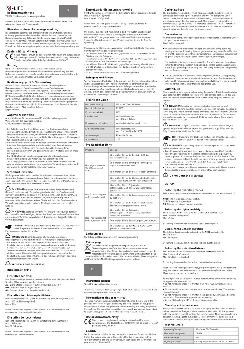 X4-Life 701659 instruction manual