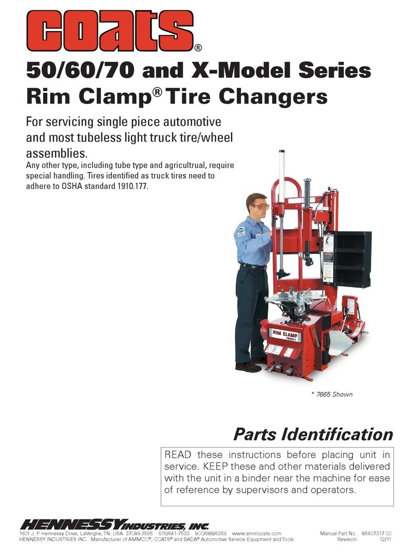 HENNESSY INDUSTRIES Coats Rim Clamp X-Model Series User manual