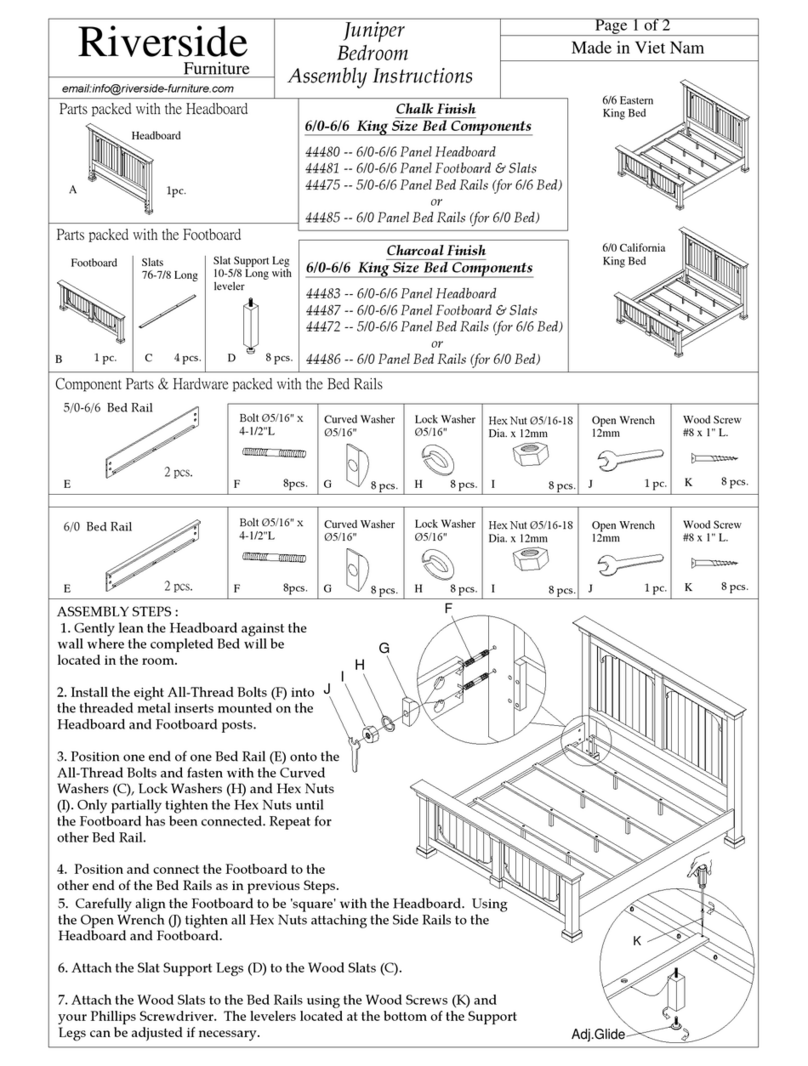Riverside Furniture Juniper Bedroom Assembly instructions