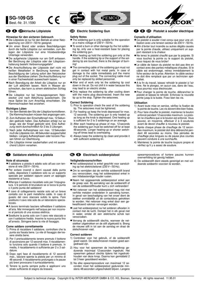 Monacor PEMCO SG-109 GS manual