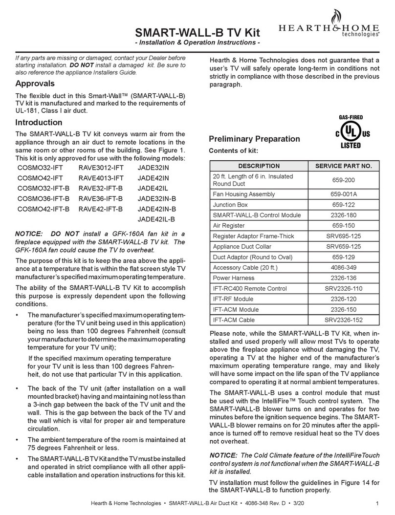Hearth & Home SMART WALL B Installation & operation instructions Hearth & Home SMART WALL B Installation & operation instructions