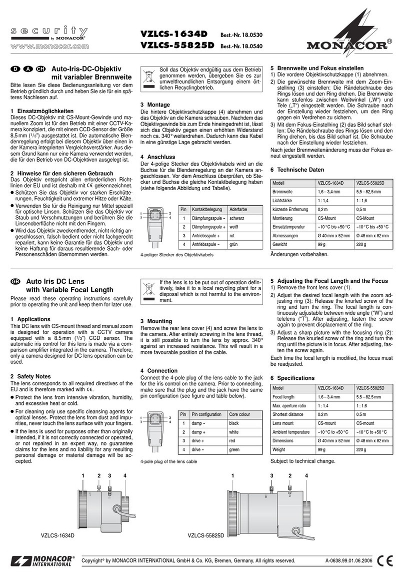 Monacor VZLCS-1634D manual