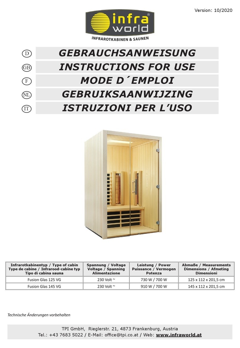 infra world Fusion Glas 125 VG Instructions for use