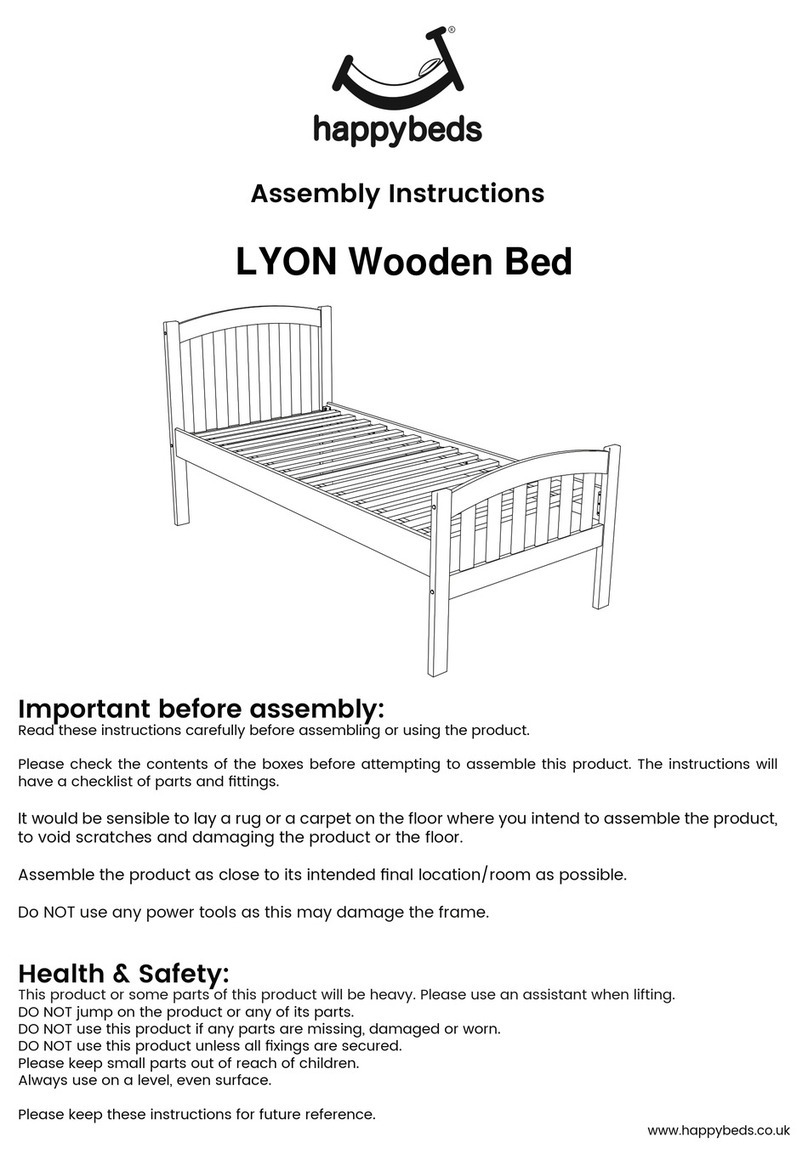 Happy Beds LYON Wooden Bed User manual Happy Beds LYON Wooden Bed User manual