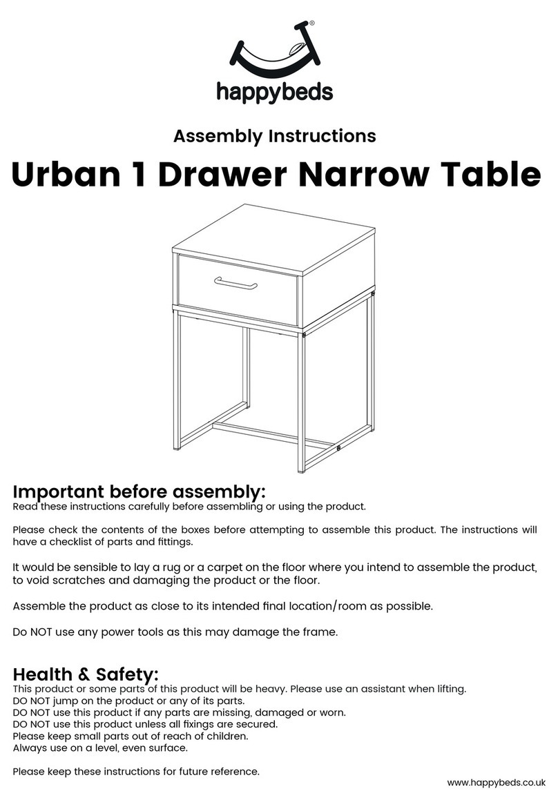 Happy Beds Urban 1 Drawer Narrow Table Assembly instructions Happy Beds Urban 1 Drawer Narrow Table Assembly instructions
