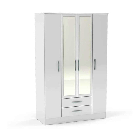 Happy Beds Lynx 4 Door Combination Wardrobe User manual