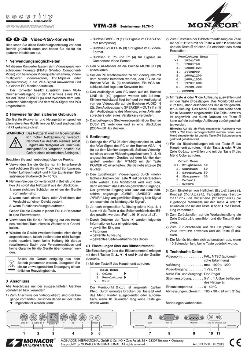Monacor VTM-25 manual