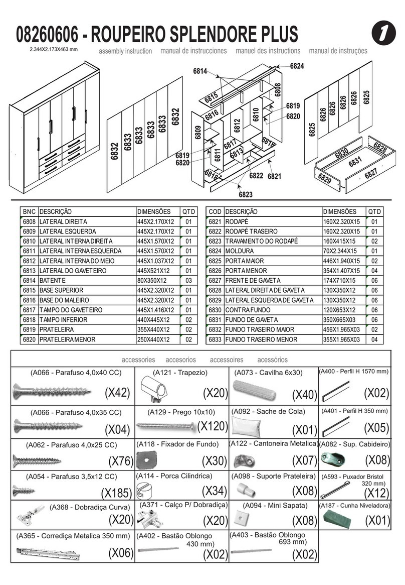 Zanzini SPLENDORE PLUS 08260606 Assembly instruction Zanzini SPLENDORE PLUS 08260606 Assembly instruction