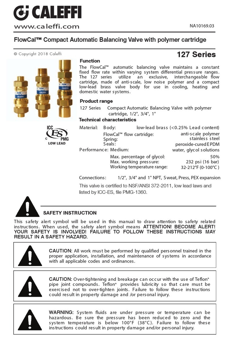 CALEFFI FlowCal 127 Series User manual