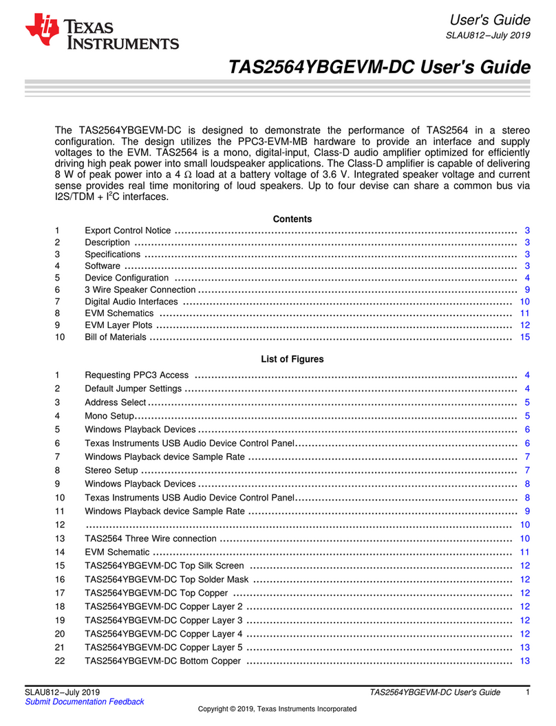 Texas Instruments TAS2564YBGEVM-DC User manual