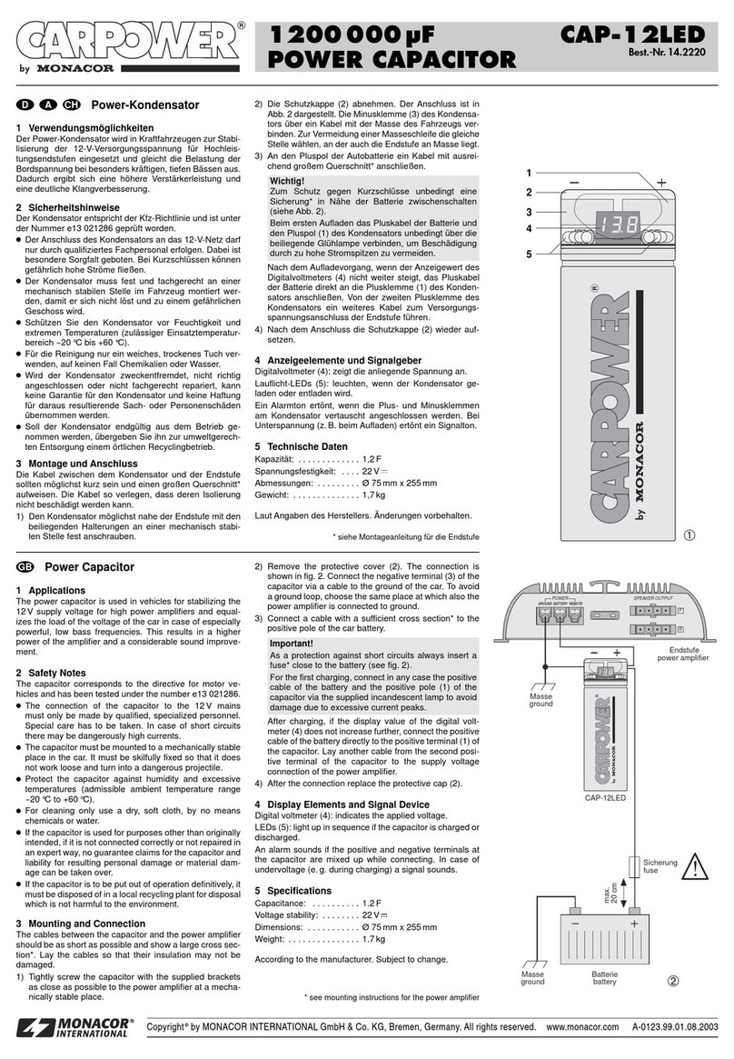 Monacor CARPOWER CAP-12LED manual