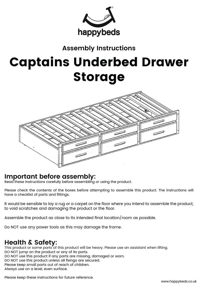 Happy Beds Captains Underbed DrawerStorage Assembly instructions Happy Beds Captains Underbed DrawerStorage Assembly instructions