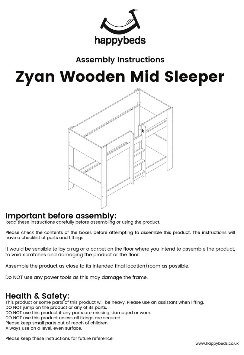 Happy Beds Zyan Wooden Mid Sleeper Assembly instructions Happy Beds Zyan Wooden Mid Sleeper Assembly instructions