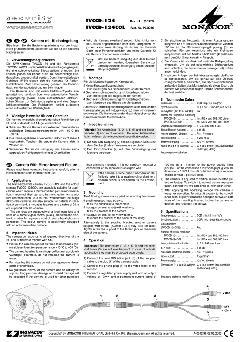 Monacor TVCCD-124 manual