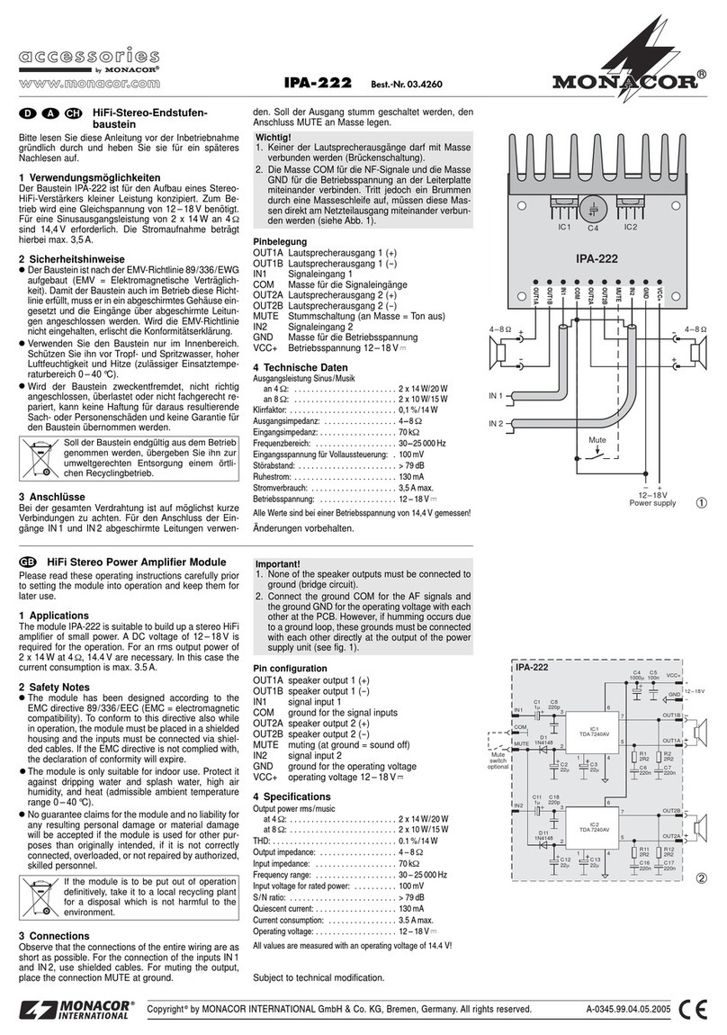 Monacor IPA-222 manual