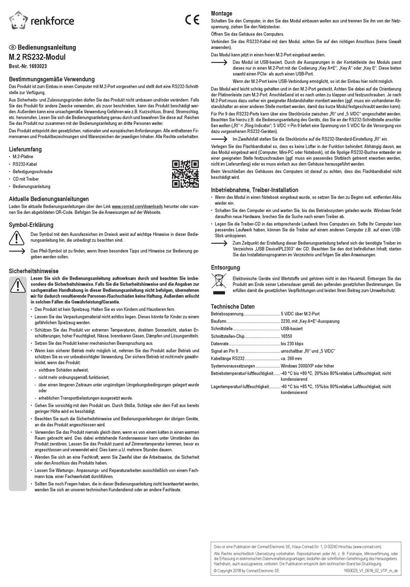 Renkforce 1693023 operating instructions