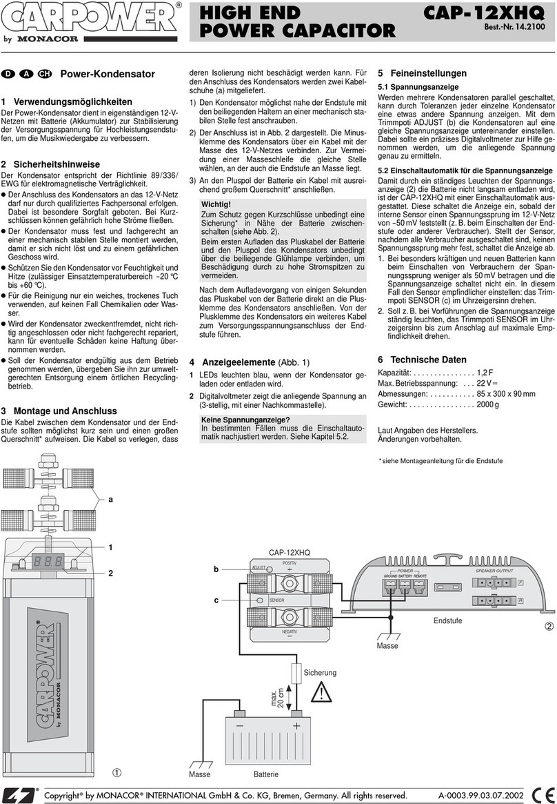 Monacor CARPOWER CAP-12XHQ manual