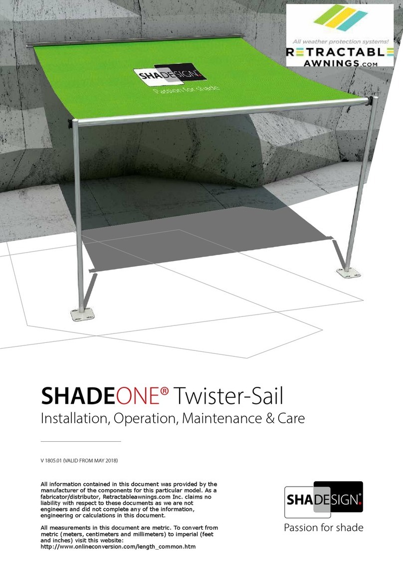ShadeDesign SHADEONE Twister-Sail Installation, Operation, Maintenance & Care ShadeDesign SHADEONE Twister-Sail Installation, Operation, Maintenance & Care