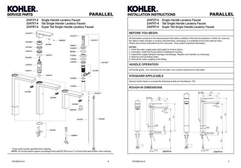 Kohler 23472T-4 installation instructions