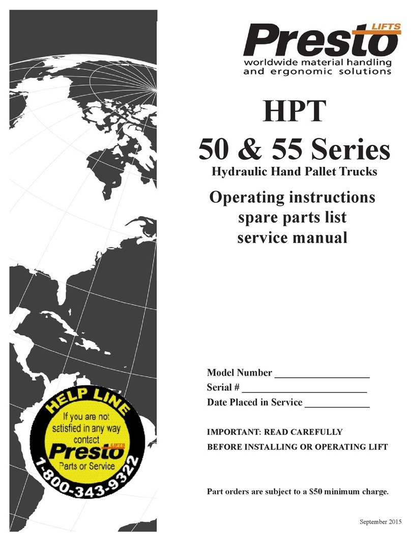 Presto Lifts HPT 50 Series operating instructions