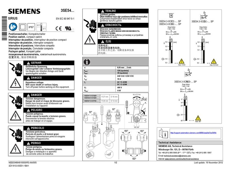 Siemens SIRIUS 3SE54 Series User manual
