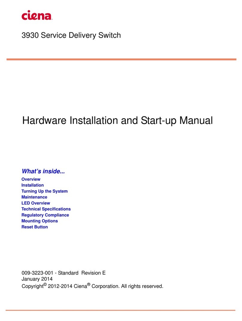 Ciena 3930 Series Hardware Installation and Start-up Manual