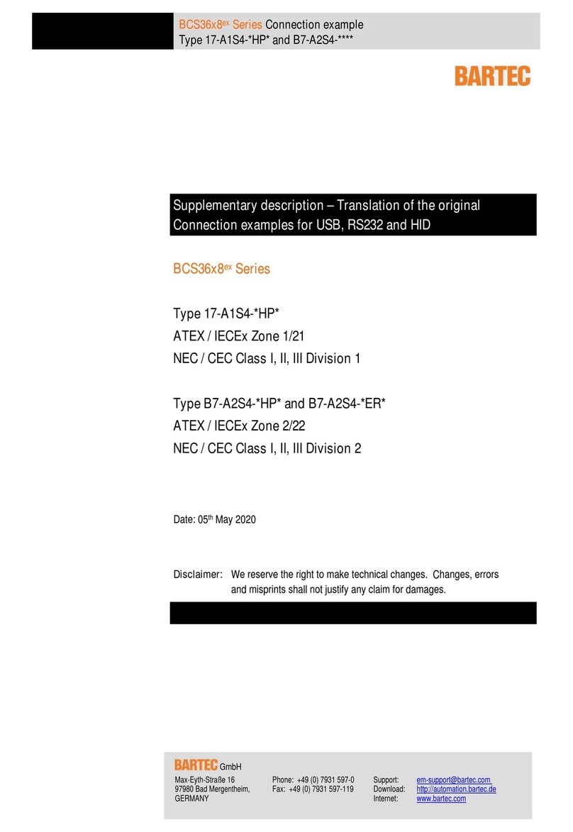 Bartec BCS36 8ex Series Supplementary Description