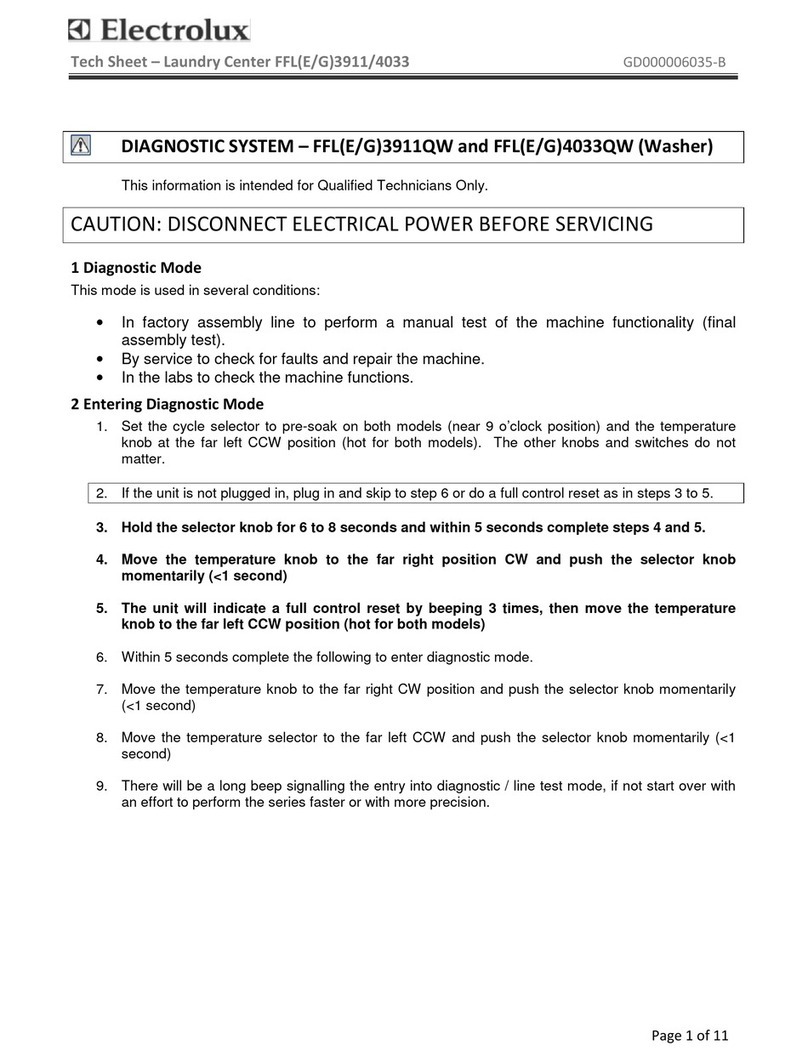 Electrolux FFLE3911QW Diagnostic manual