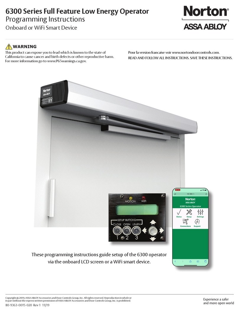 Assa Abloy Norton 6300 Series Programming instructions